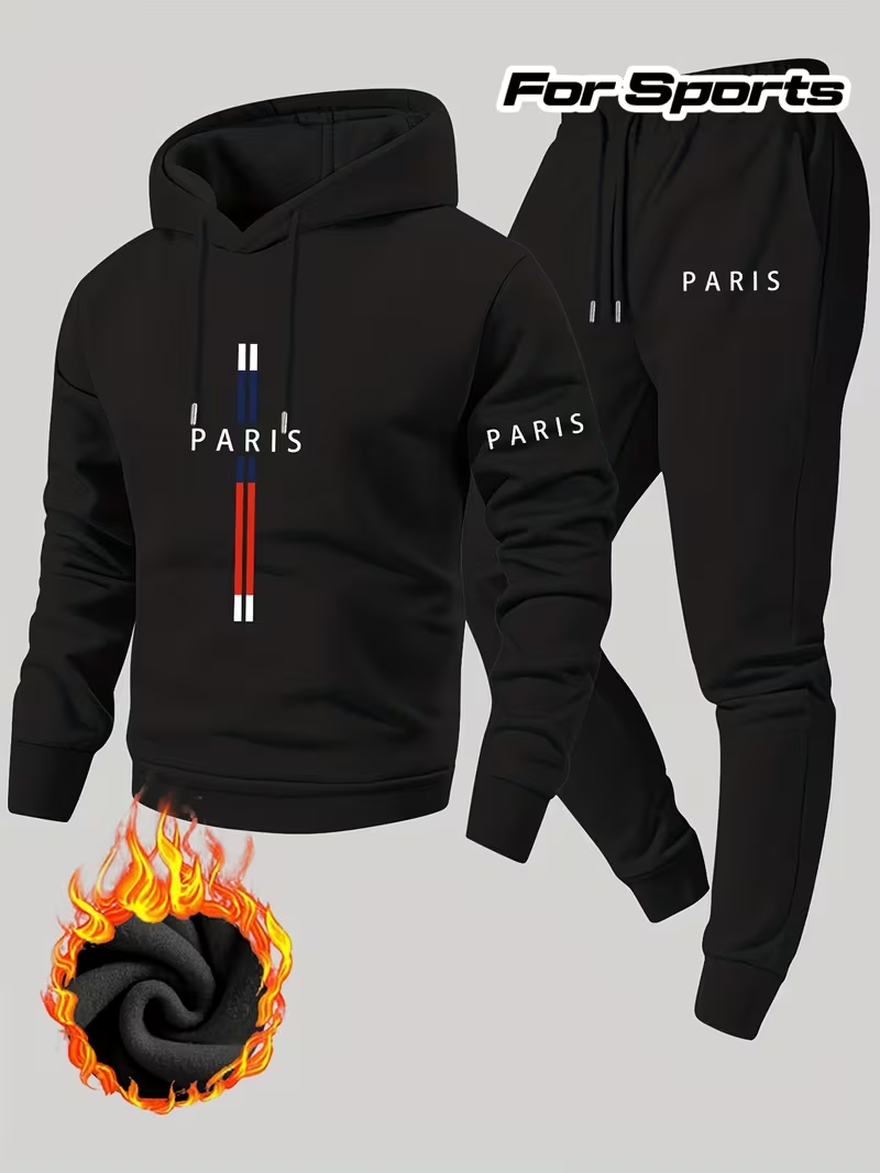 Running Gear Winter Men - طقم رجالي كاجوال حضري من قطعتين: