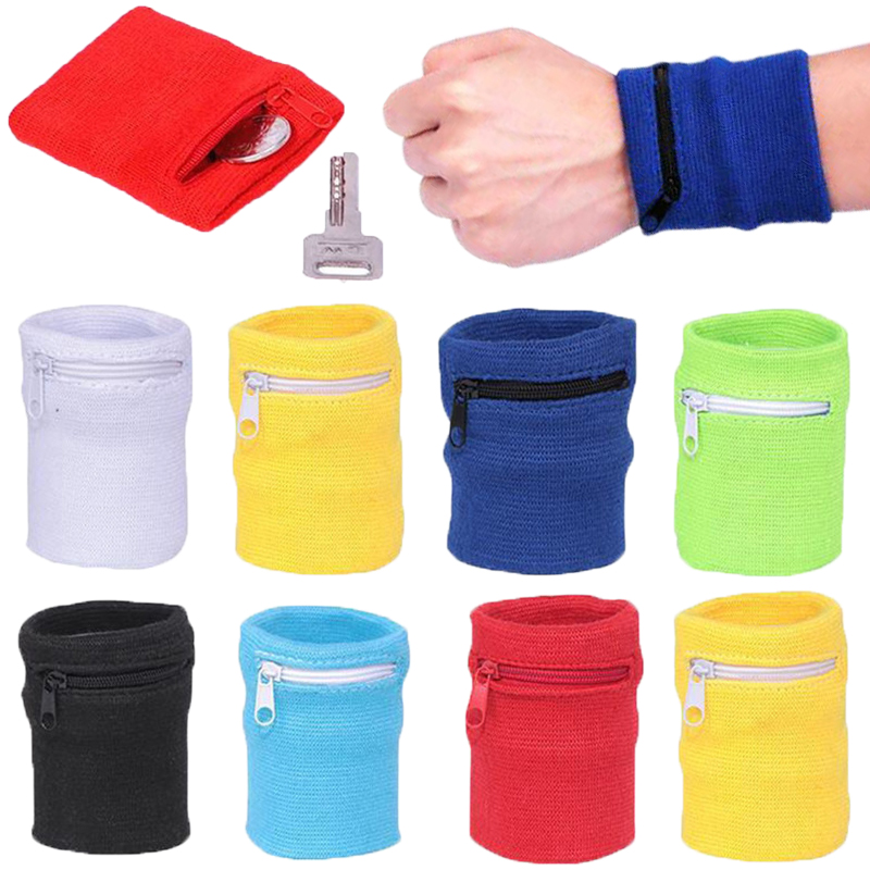 حزام معصم رياضي مع جيب بسحاب،  - مراجعة Sweat Band Wrist وسعره