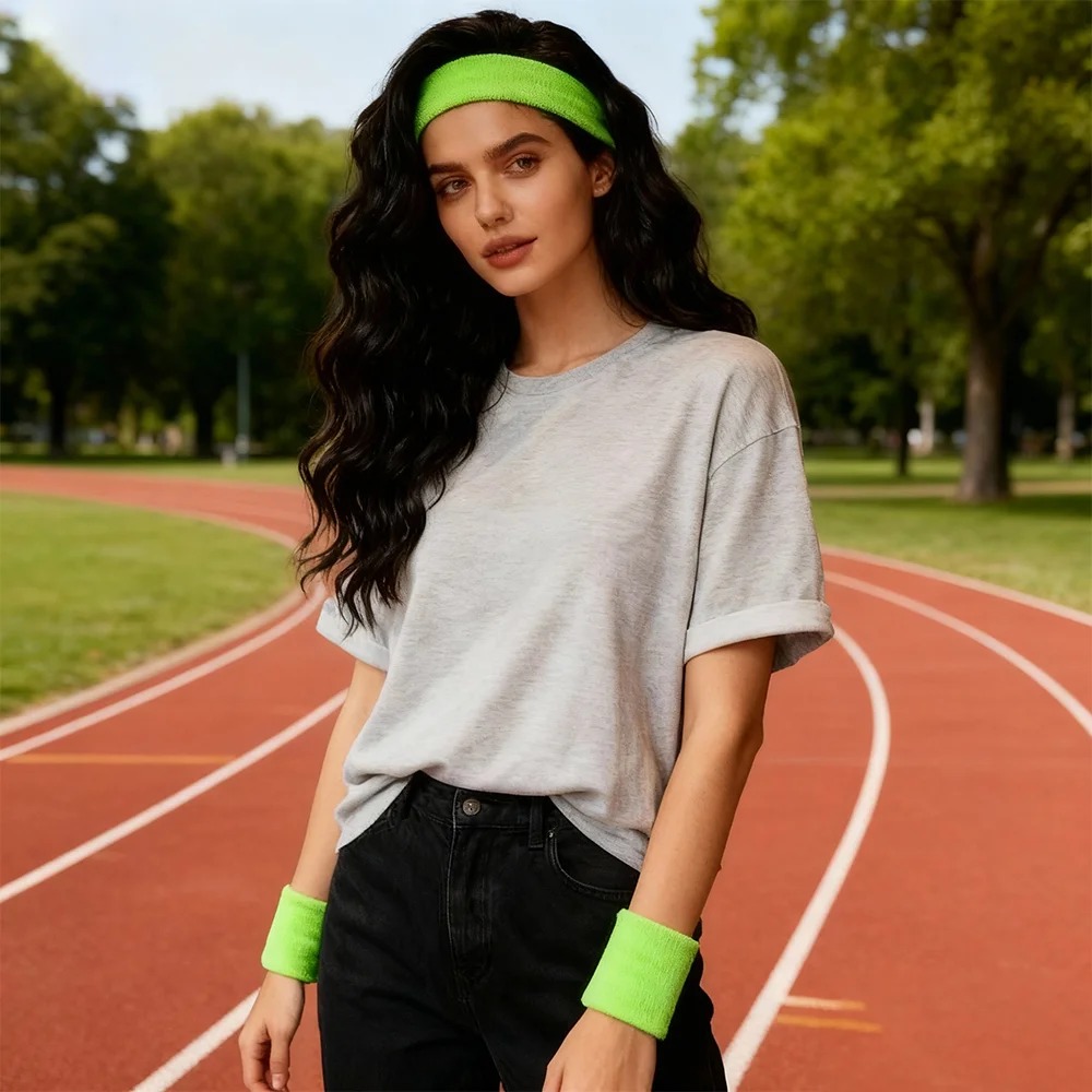أربطة معصم تيري متعددة الألوان - مراجعة Sweat Band Wrist وسعره